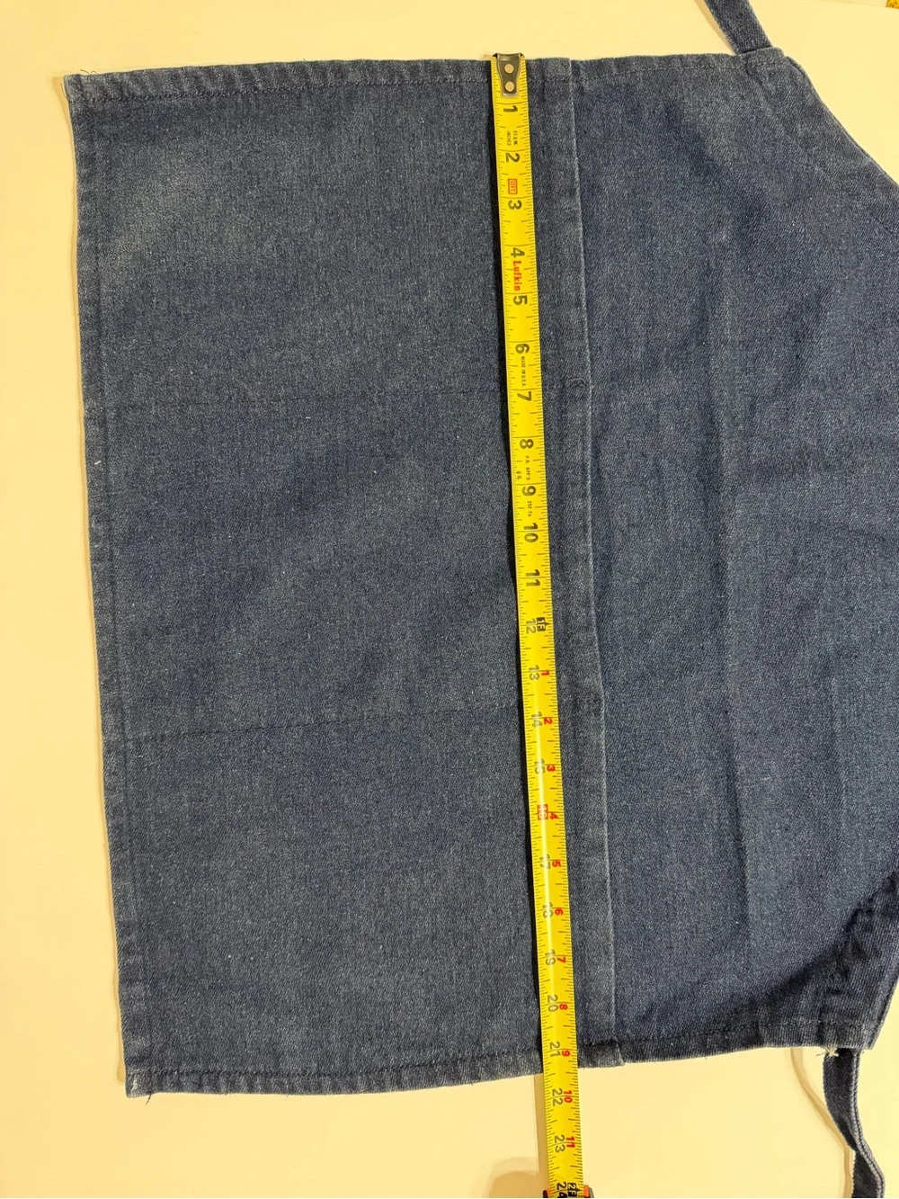 New Denim Apron 3 Pocket Front Adjustable Tie